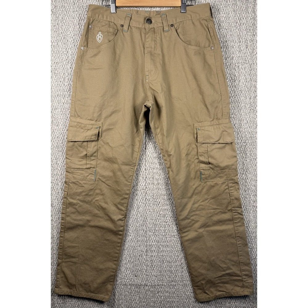 Eight 732 Khaki Cargo Pants Mens 34x31 Y2K Skate Grunge Baggy Utility